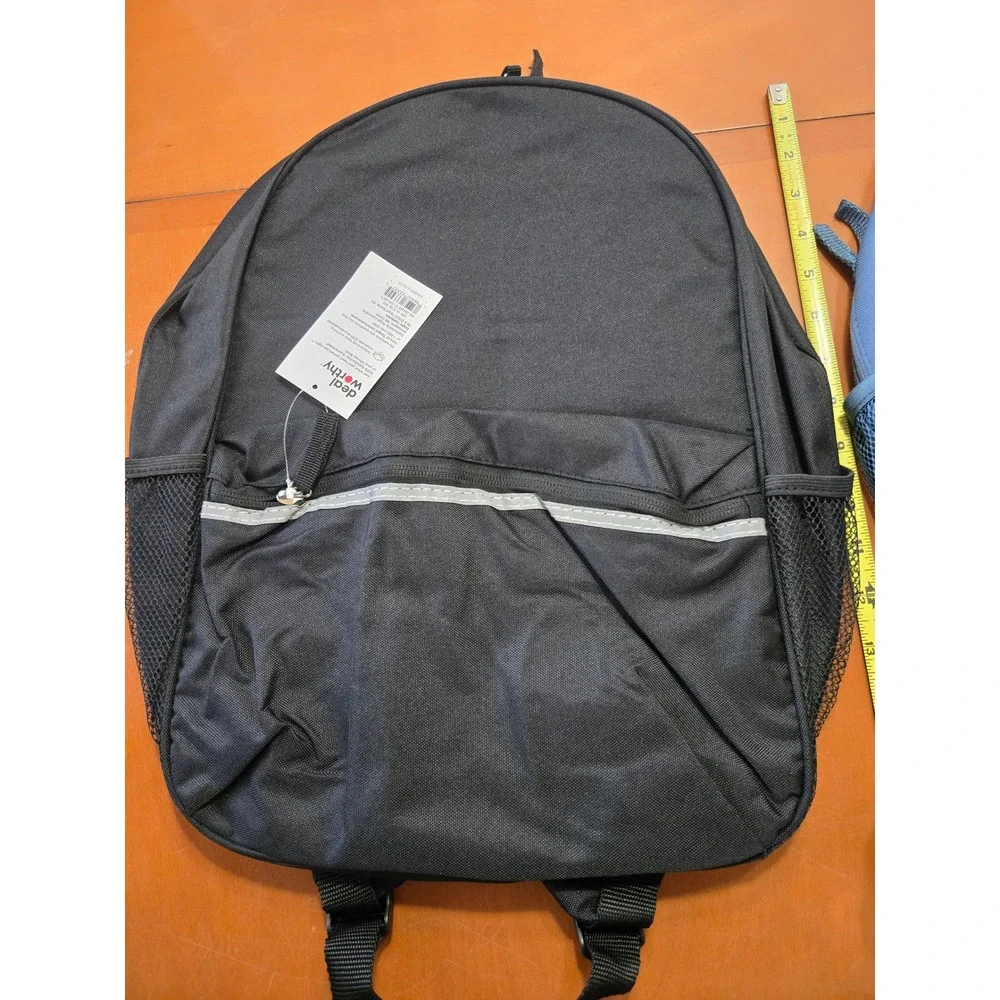 New Deal Worthy 15 Inch Laptop Backpack Set of 2 Black and Blue Reflective Strip